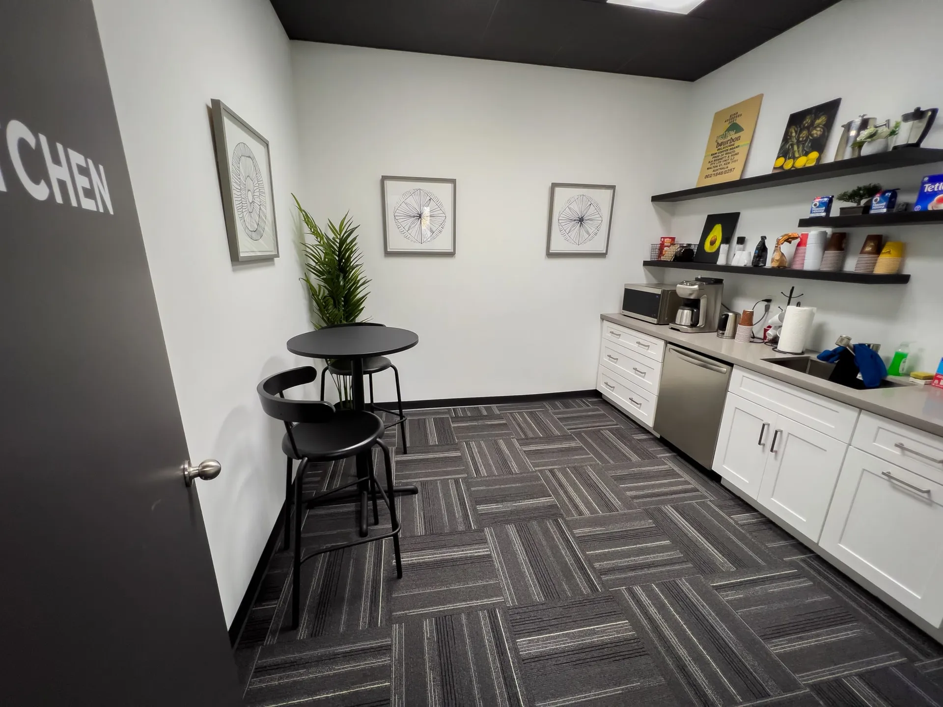 The production-side kitchen at Viva Studios