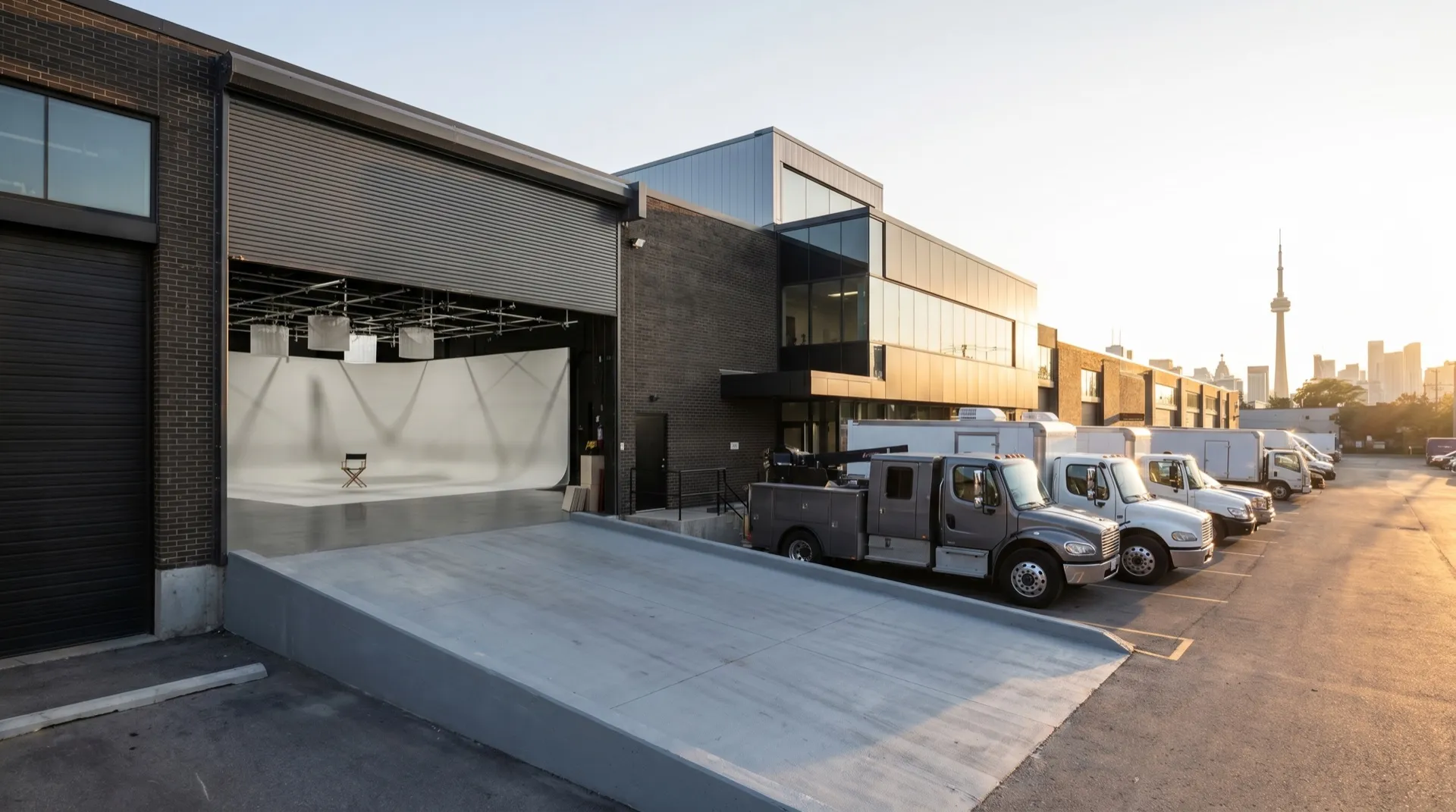 The truck-height loading dock at Viva Studios