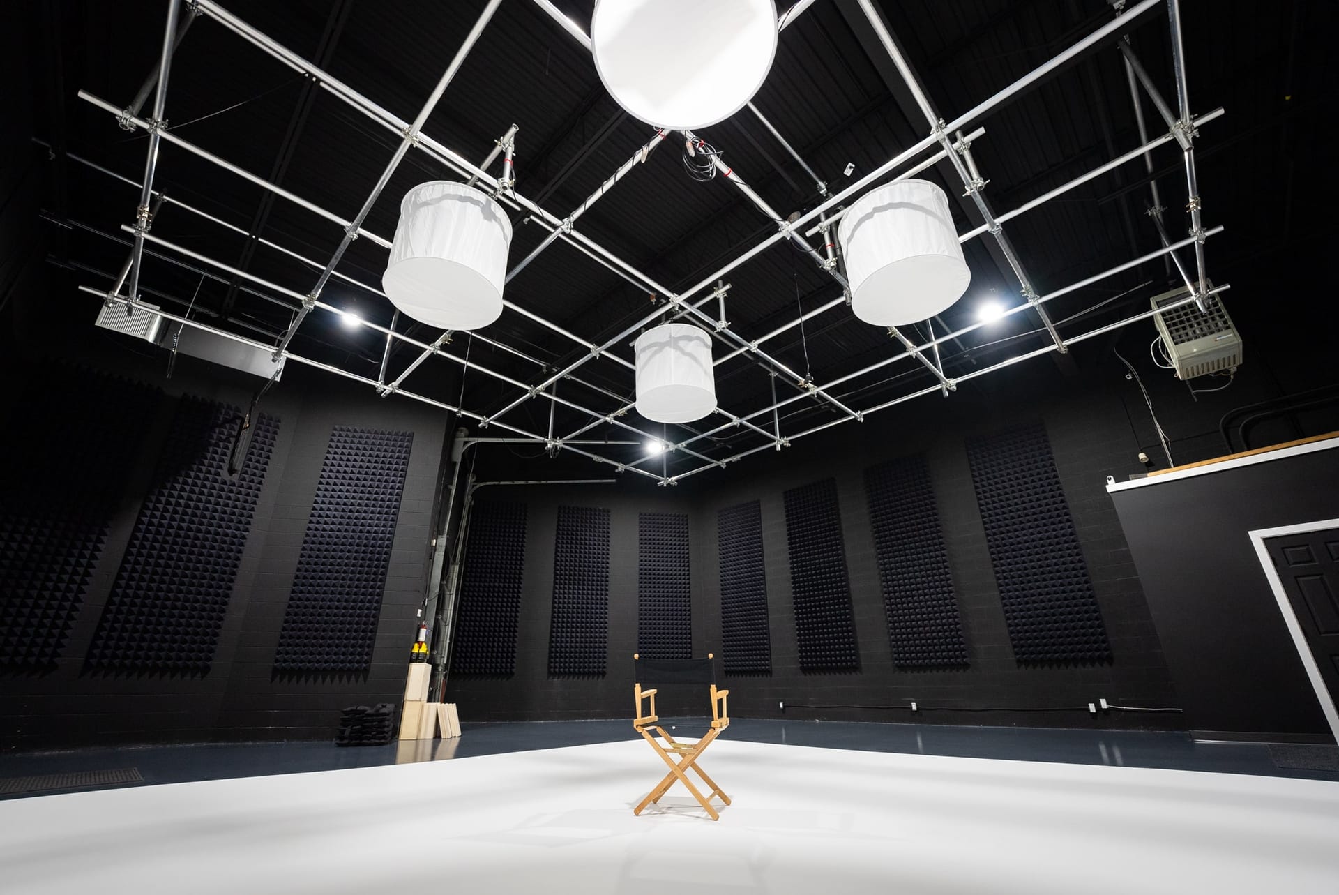 The 45 × 40 ft stage floor at Viva Studios